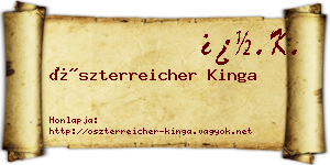 Öszterreicher Kinga névjegykártya
